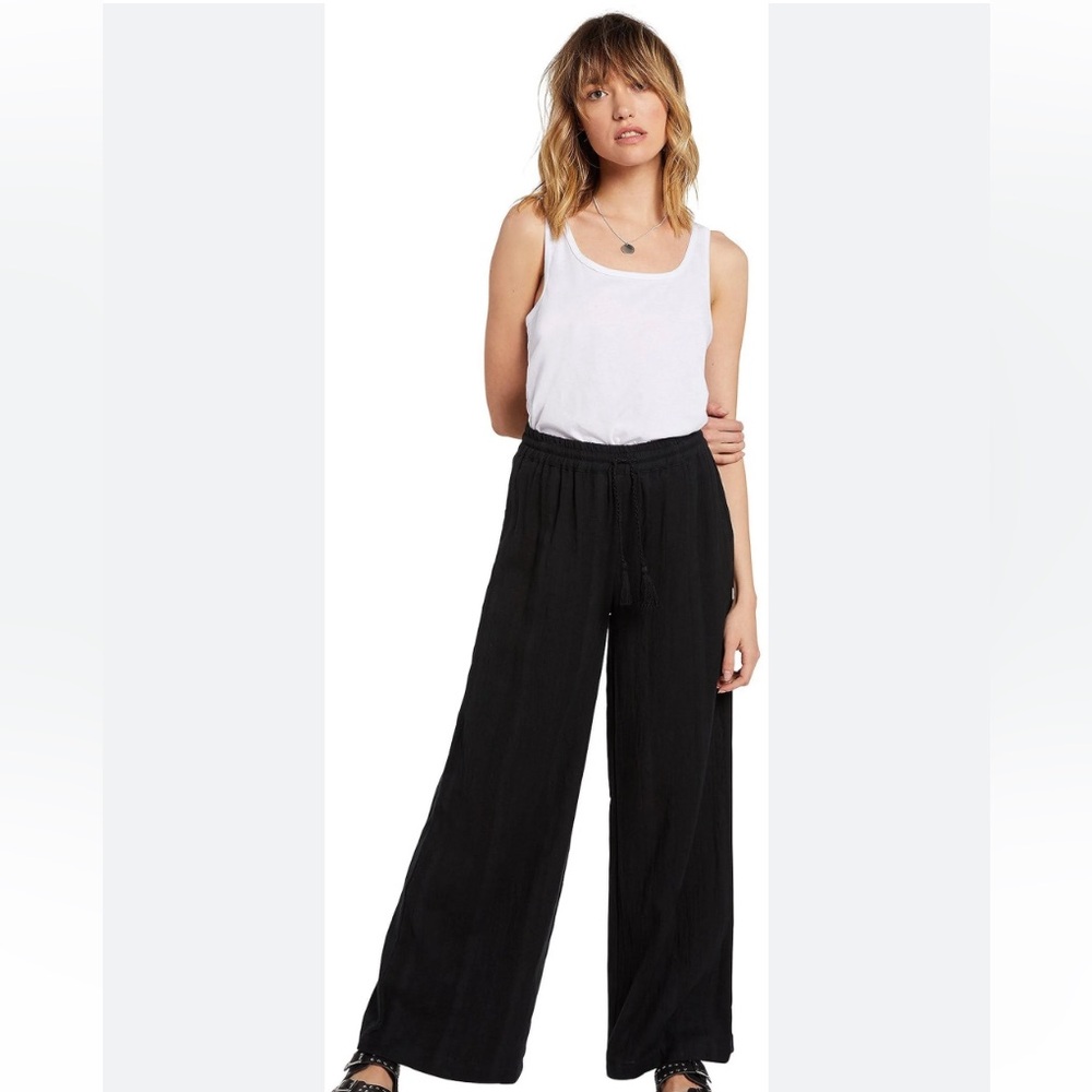 NWT Volcom 100%Cotton Sun Spent Extra Wide Leg Drawstring Pants